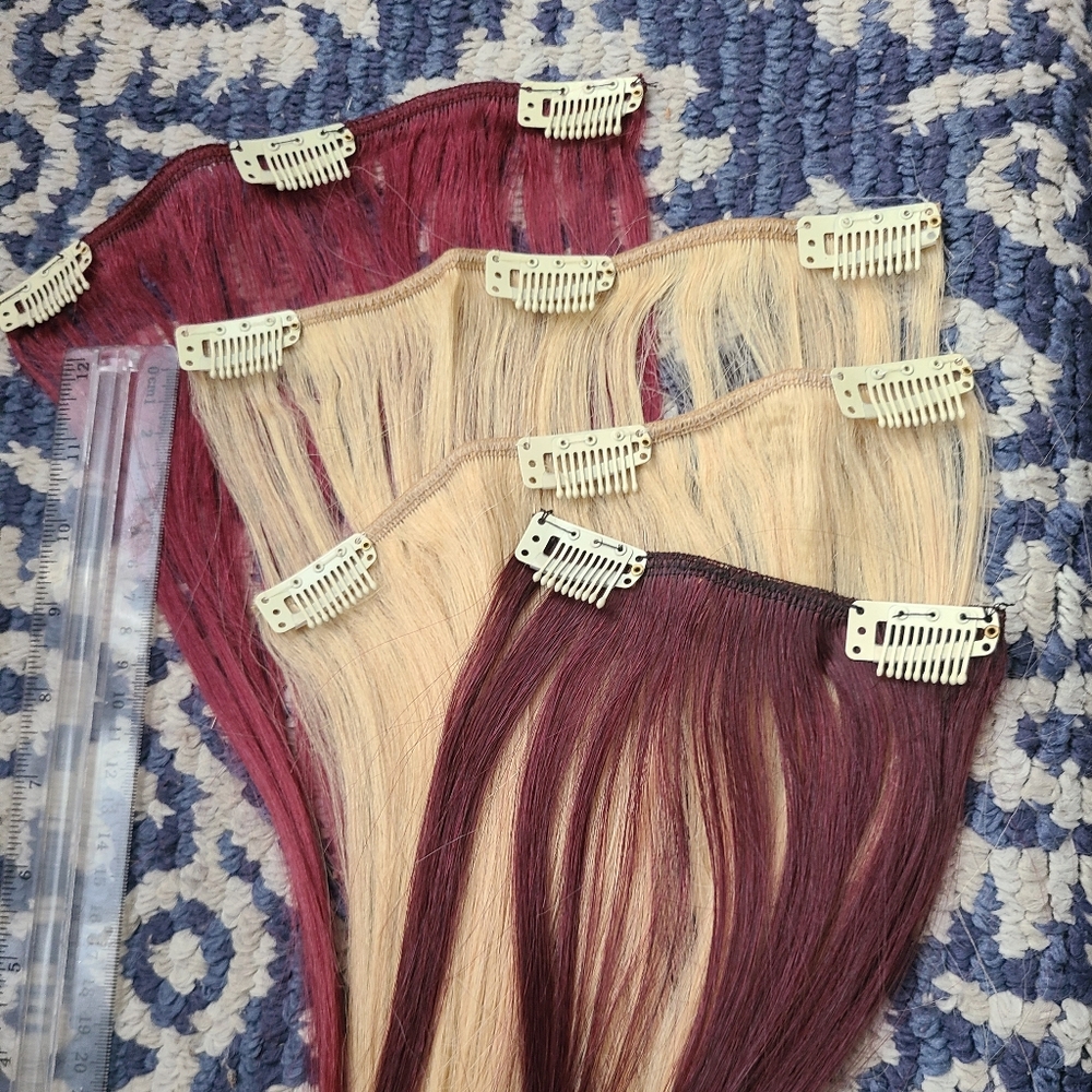 4 pcs 12 inch Real hair clip in hair extensions ❤️ Ready to ship